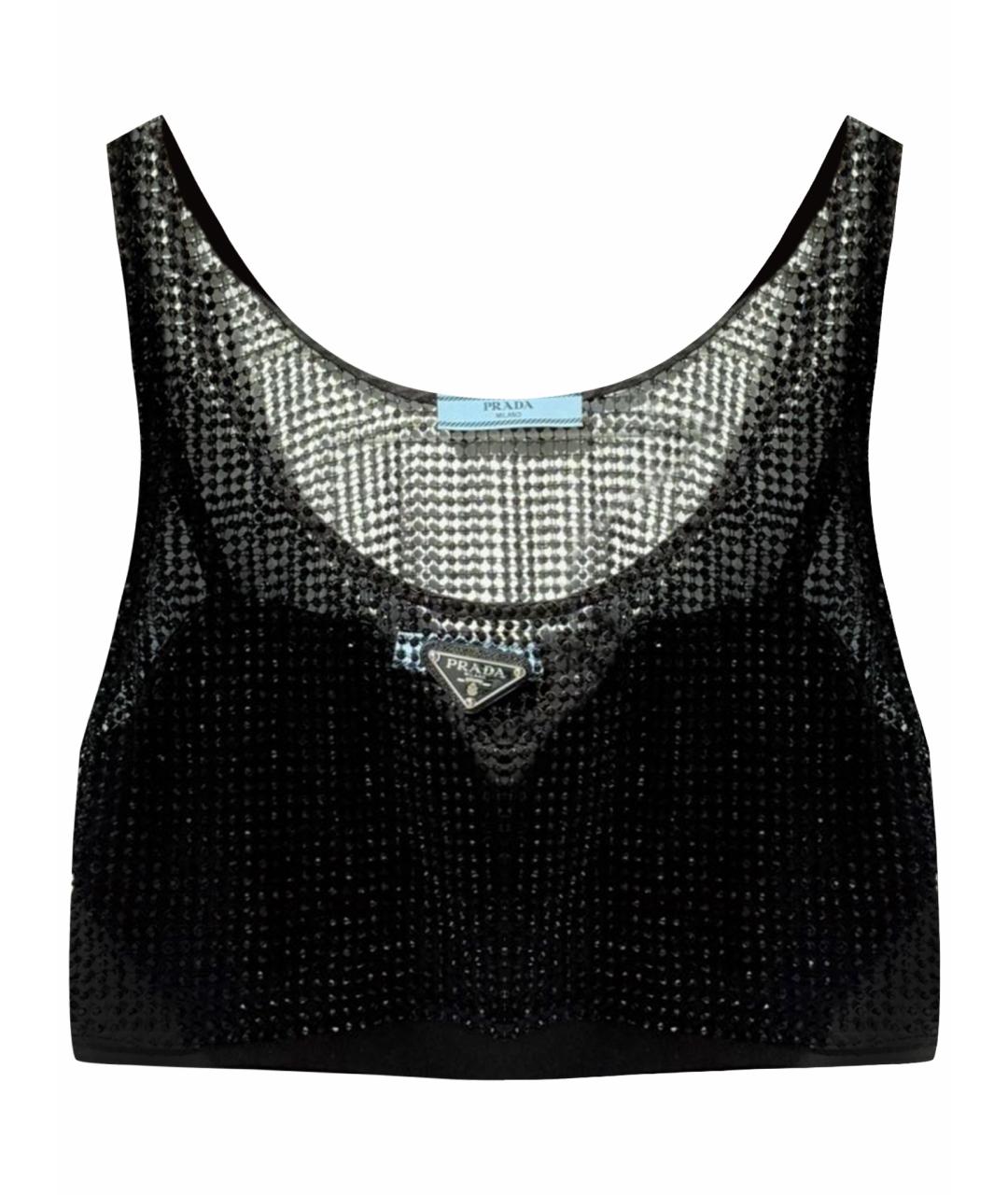 PRADA Черная шелковая майка, фото 1