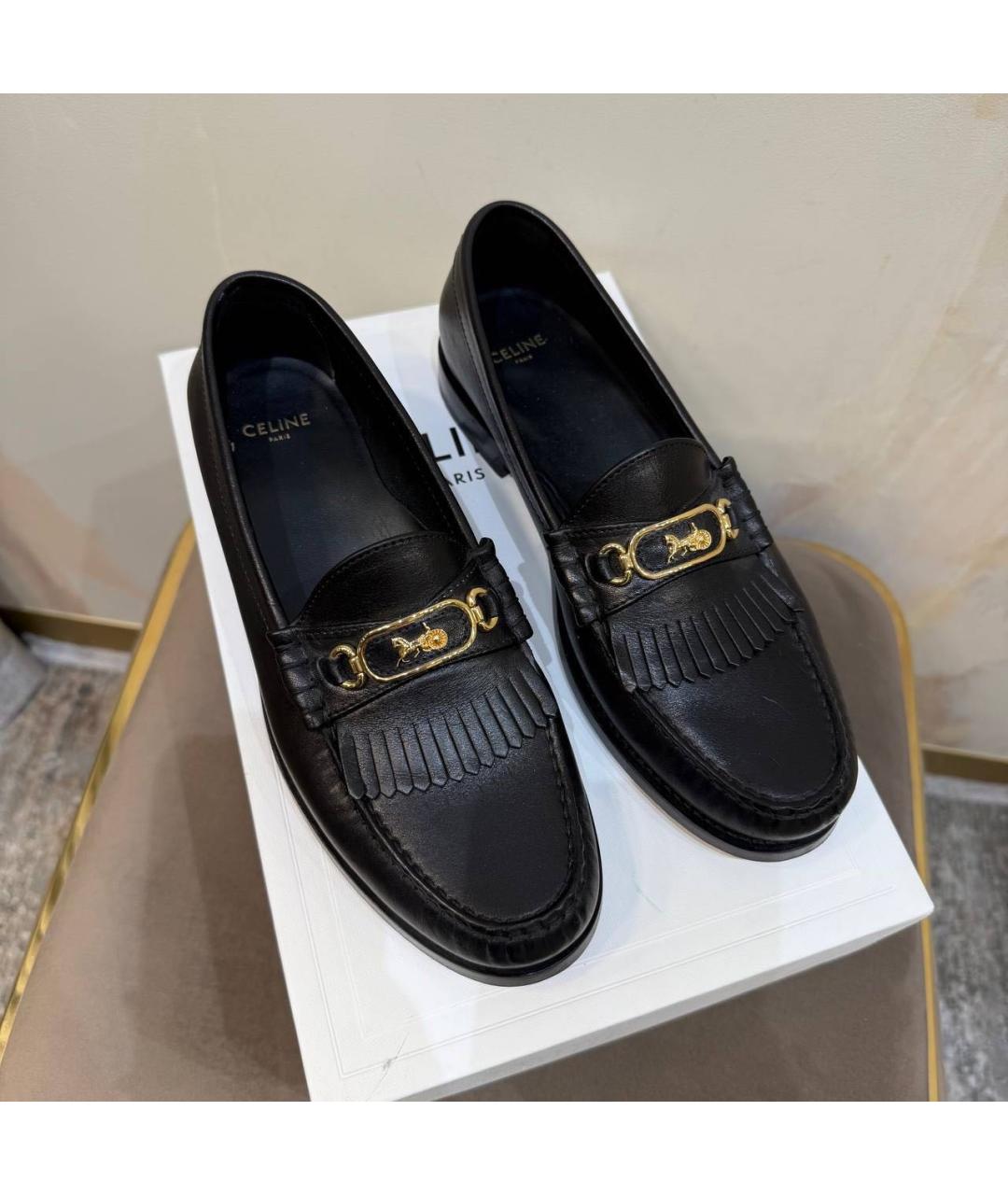CELINE Черные кожаные лоферы, фото 2