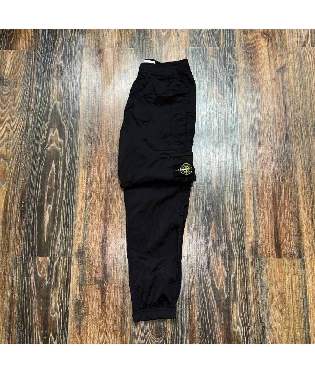 STONE ISLAND Черные полиамидовые повседневные брюки, фото 2