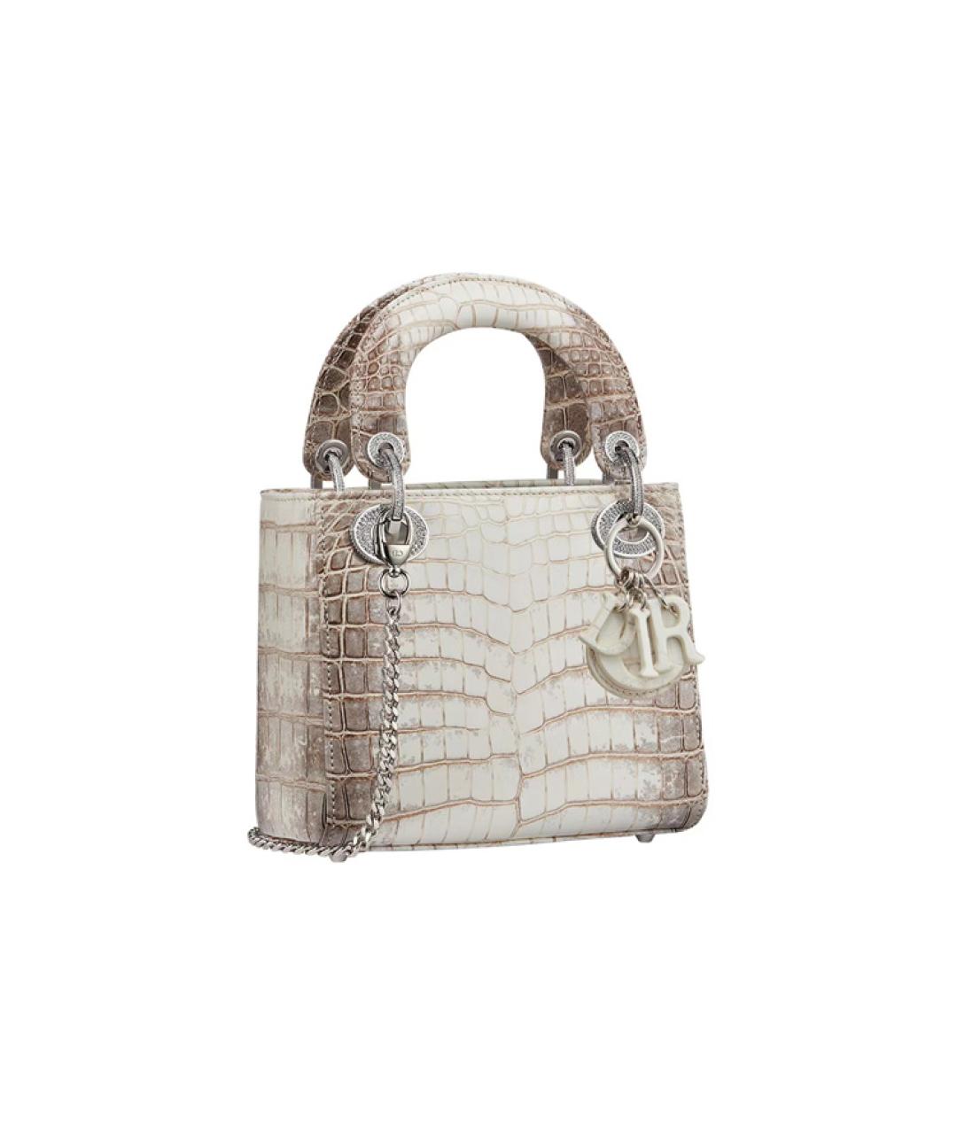 CHRISTIAN DIOR Бежевая сумка с короткими ручками из экзотической кожи, фото 2
