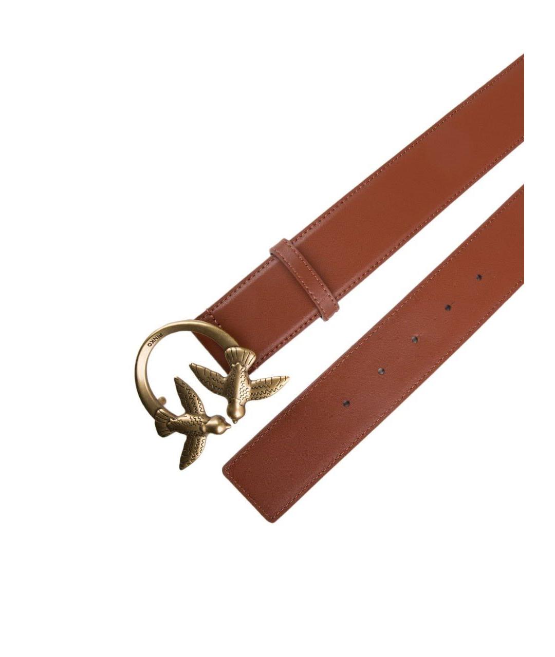 PINKO Коричневый кожаный ремень, фото 2