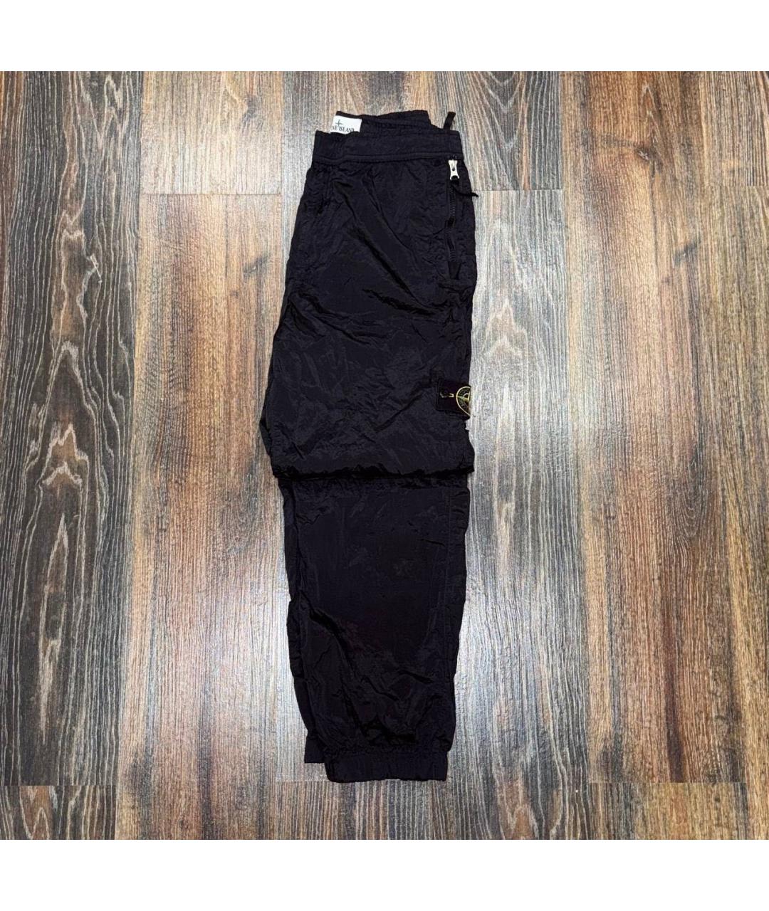 STONE ISLAND Черные полиамидовые повседневные брюки, фото 2