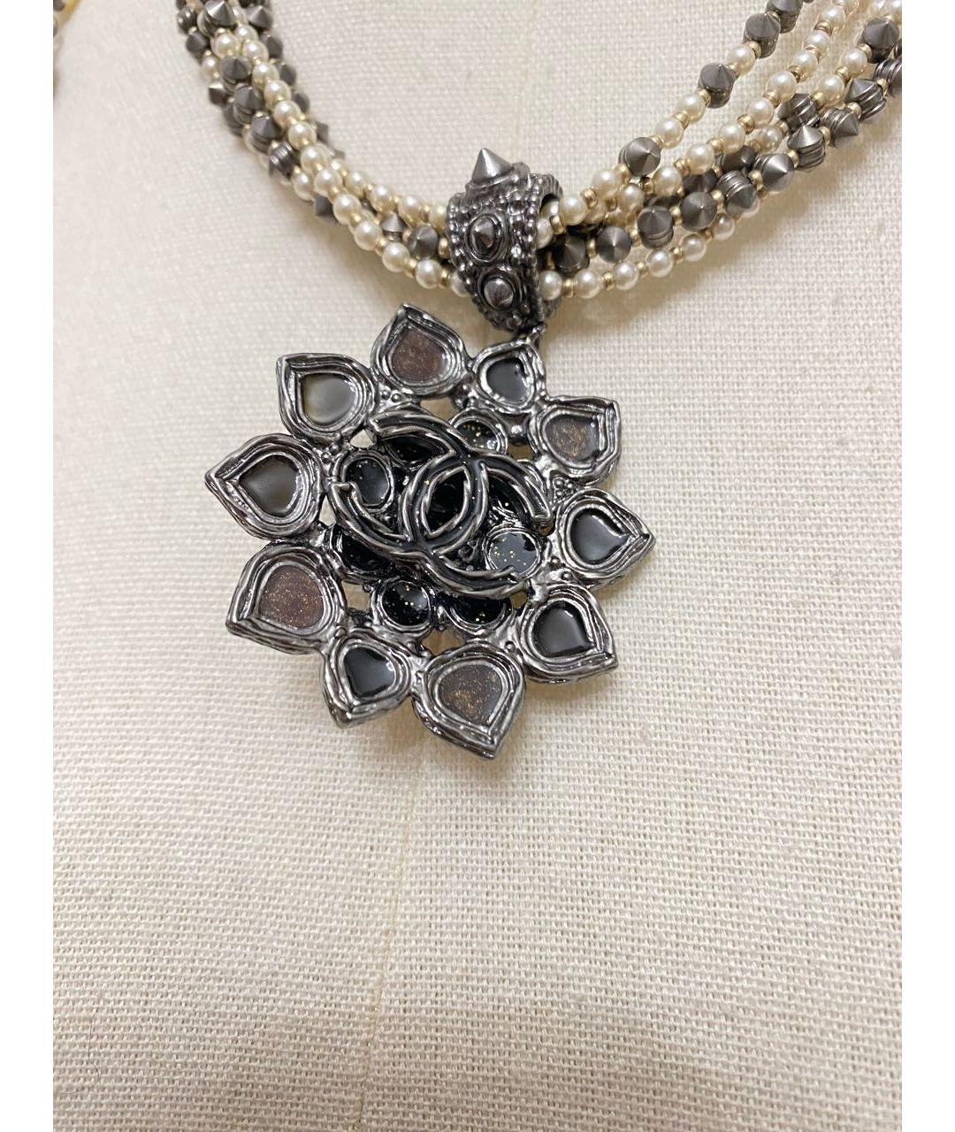 CHANEL Серебряное металлическое колье, фото 4