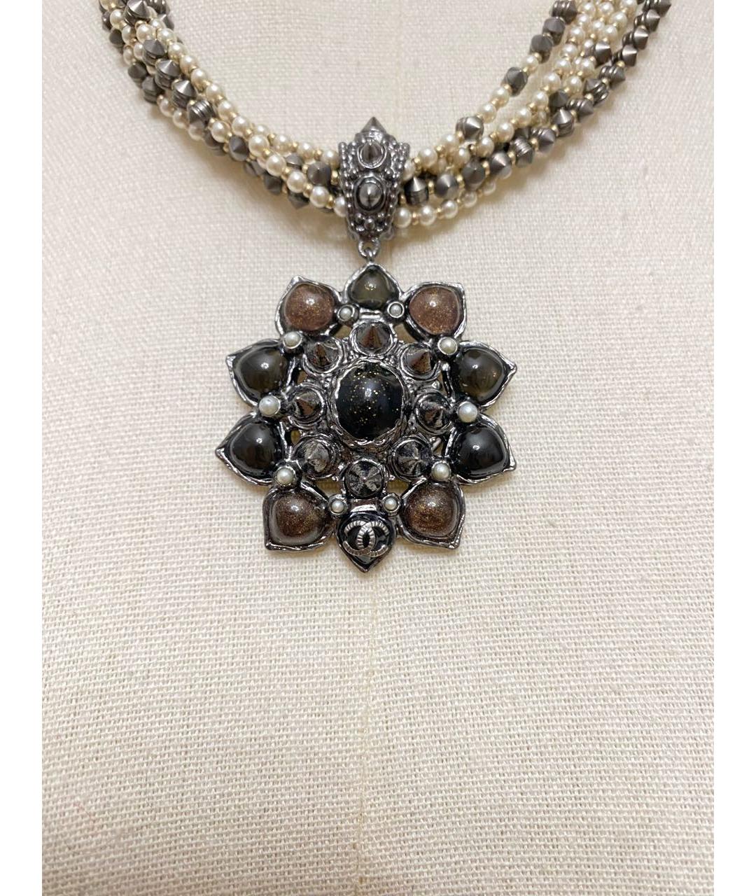 CHANEL Серебряное металлическое колье, фото 3