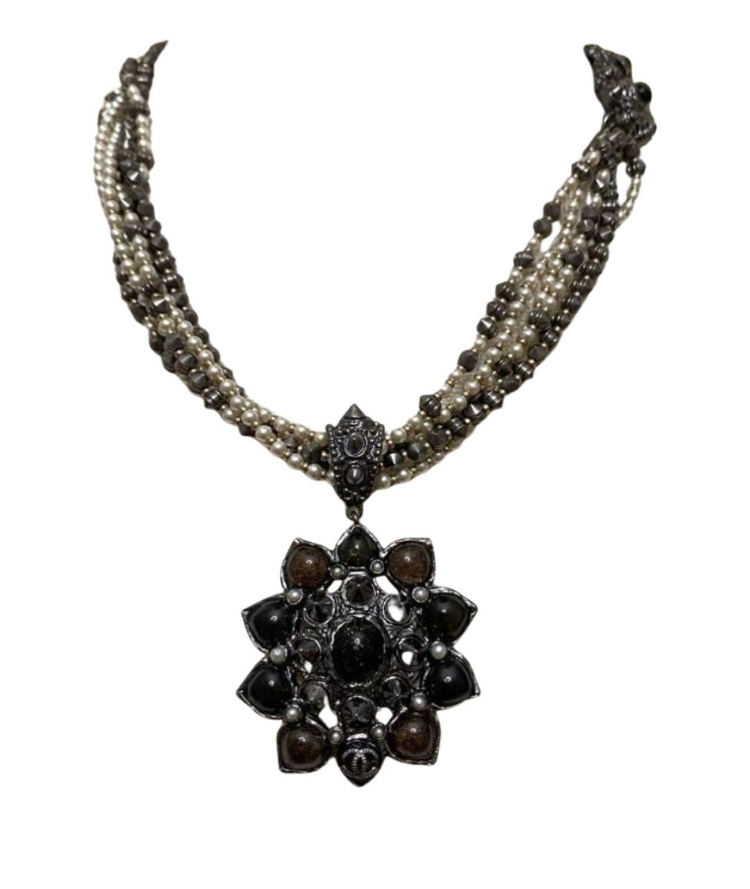 CHANEL Серебряное металлическое колье, фото 1