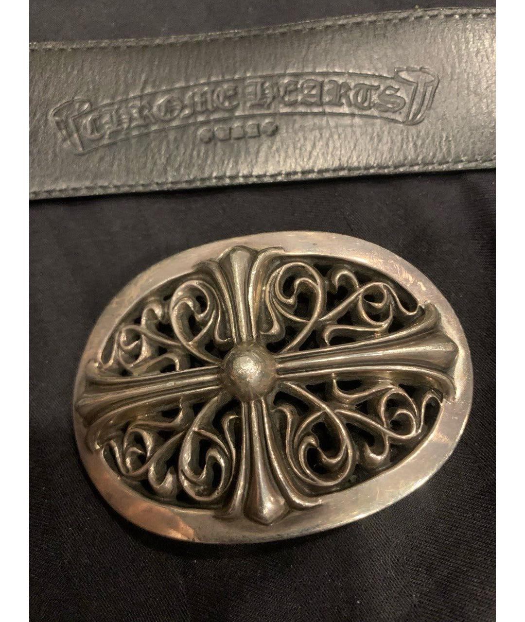 CHROME HEARTS Черный кожаный ремень, фото 3