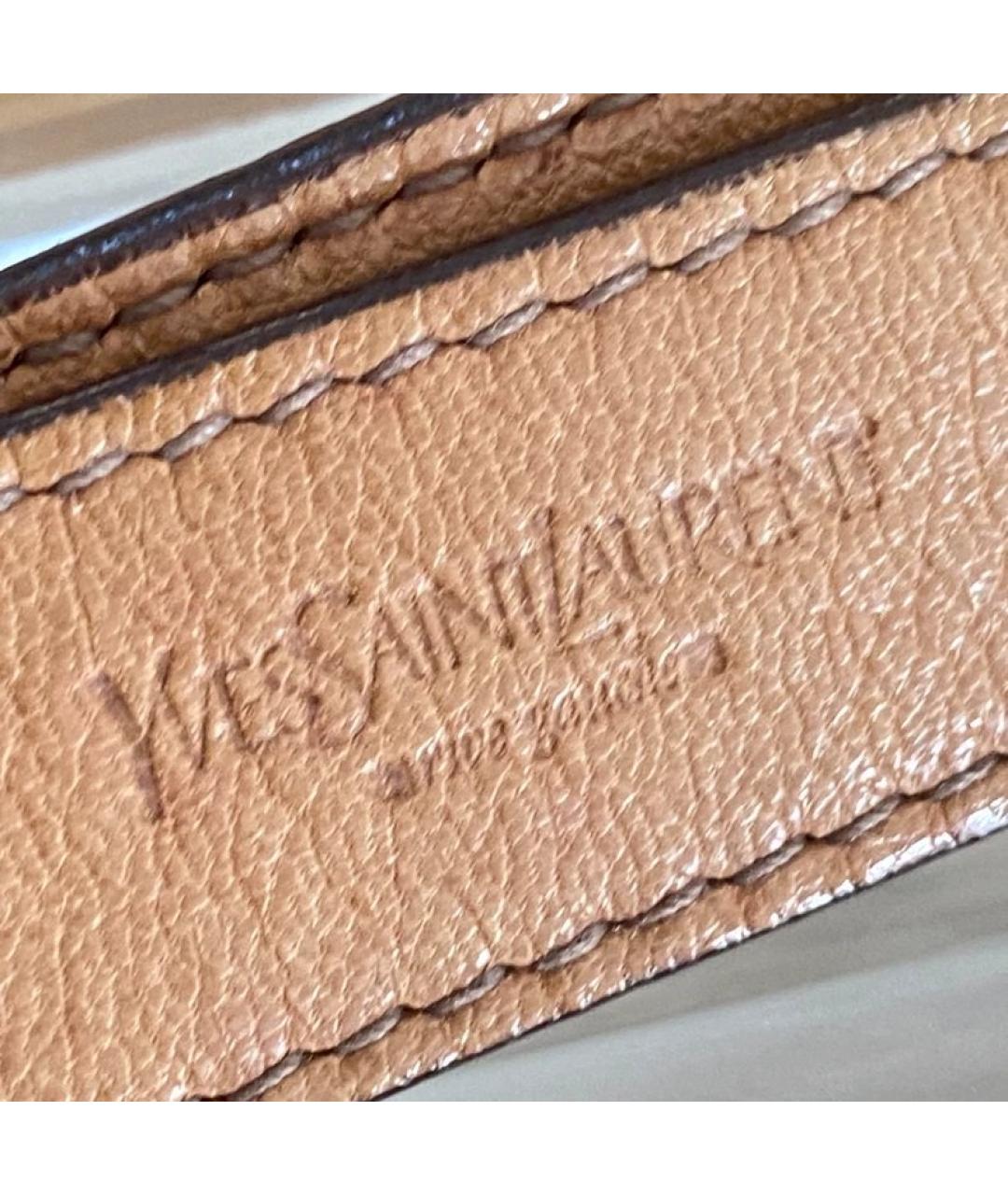 SAINT LAURENT Бежевая замшевая сумка с короткими ручками, фото 3