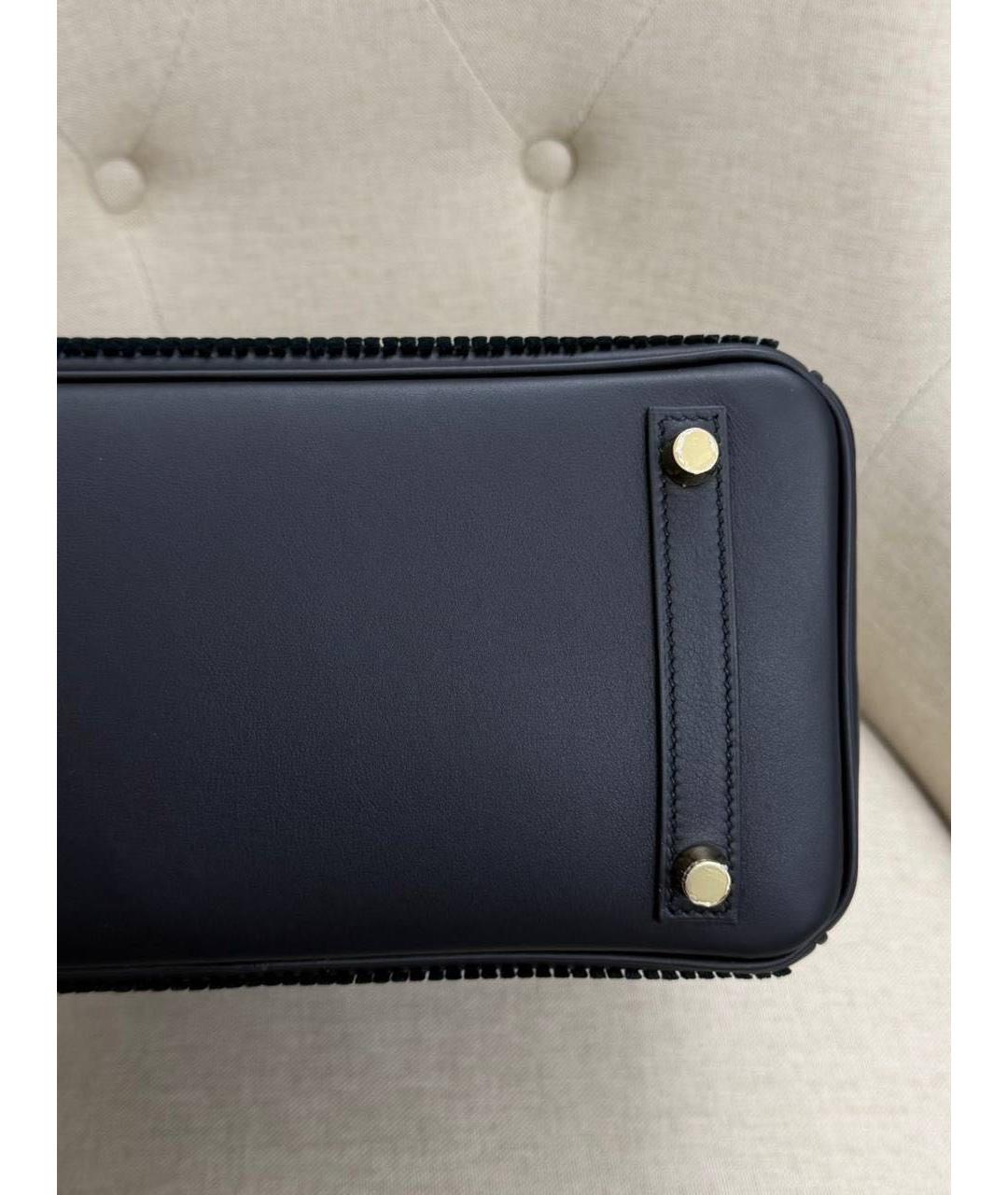 HERMES Черная кожаная сумка с короткими ручками, фото 5