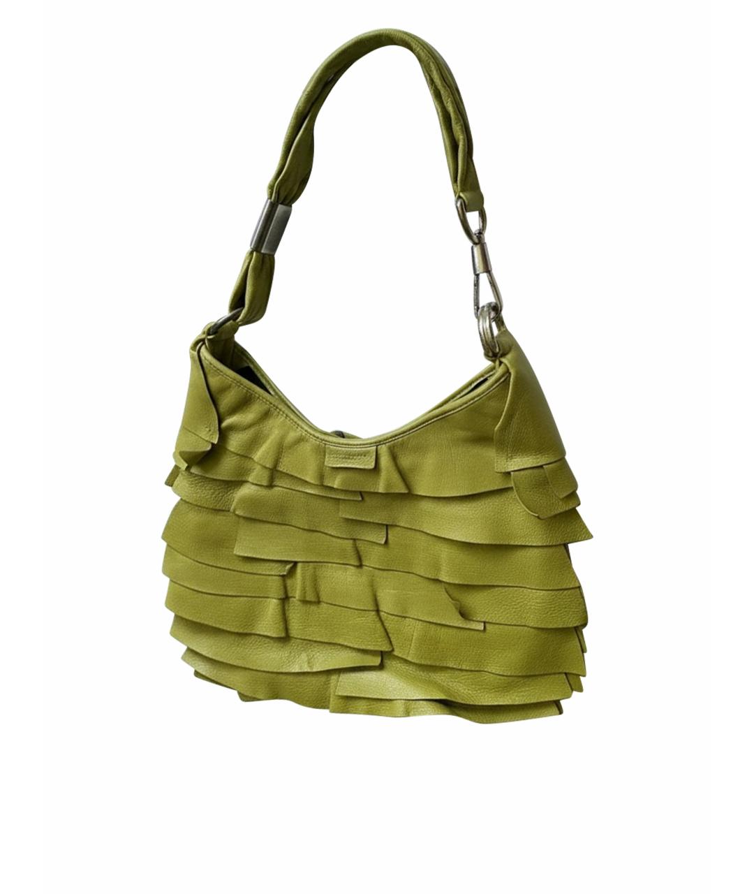 SAINT LAURENT Зеленая кожаная сумка тоут, фото 1