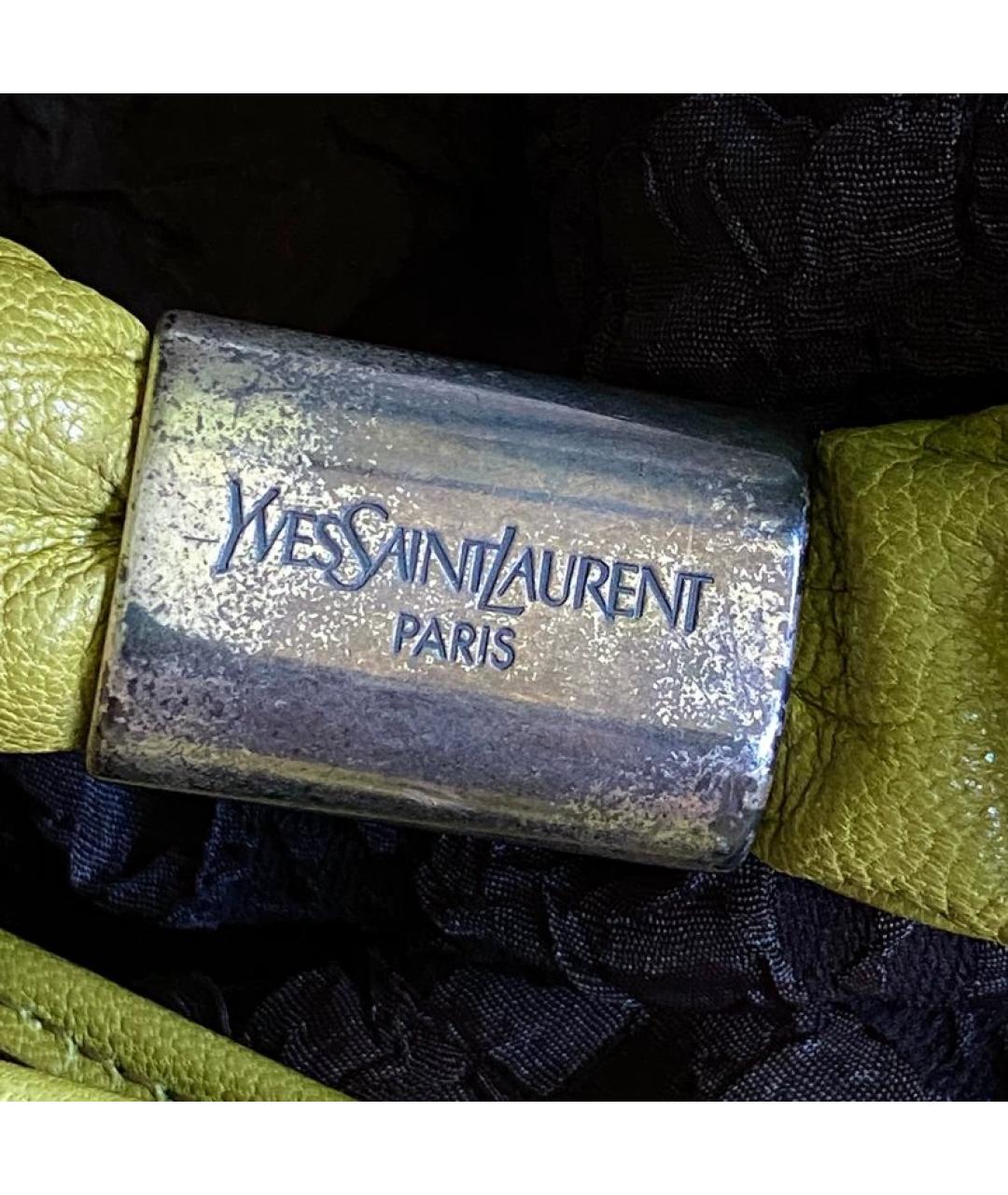 SAINT LAURENT Зеленая кожаная сумка тоут, фото 3