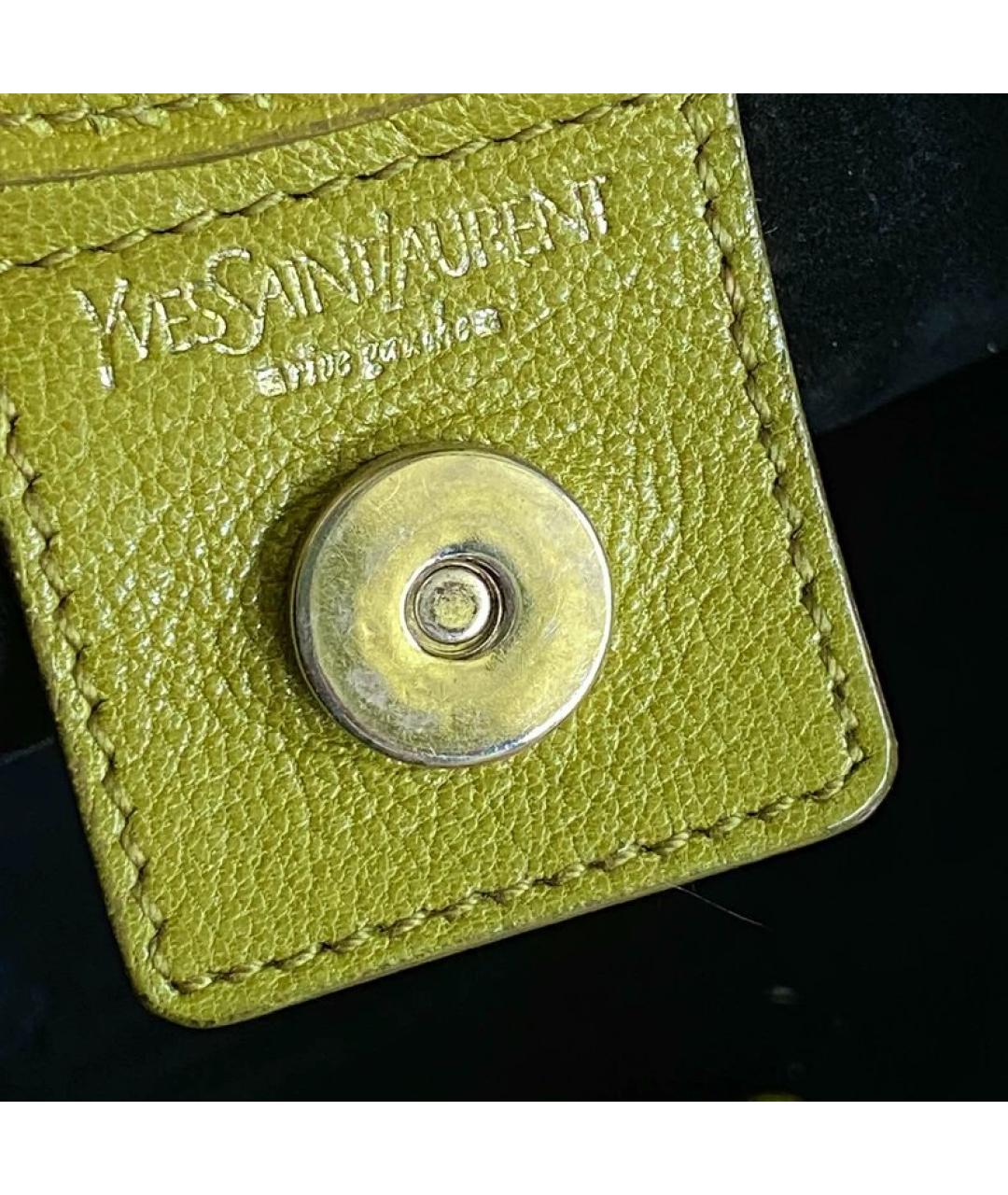 SAINT LAURENT Зеленая кожаная сумка тоут, фото 4