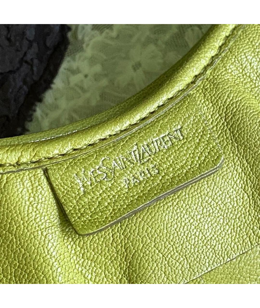 SAINT LAURENT Зеленая кожаная сумка тоут, фото 2