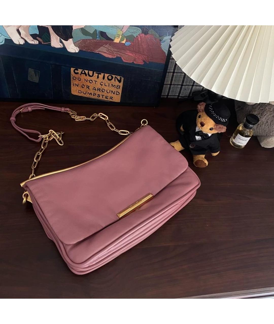 MIU MIU Розовая кожаная сумка через плечо, фото 2