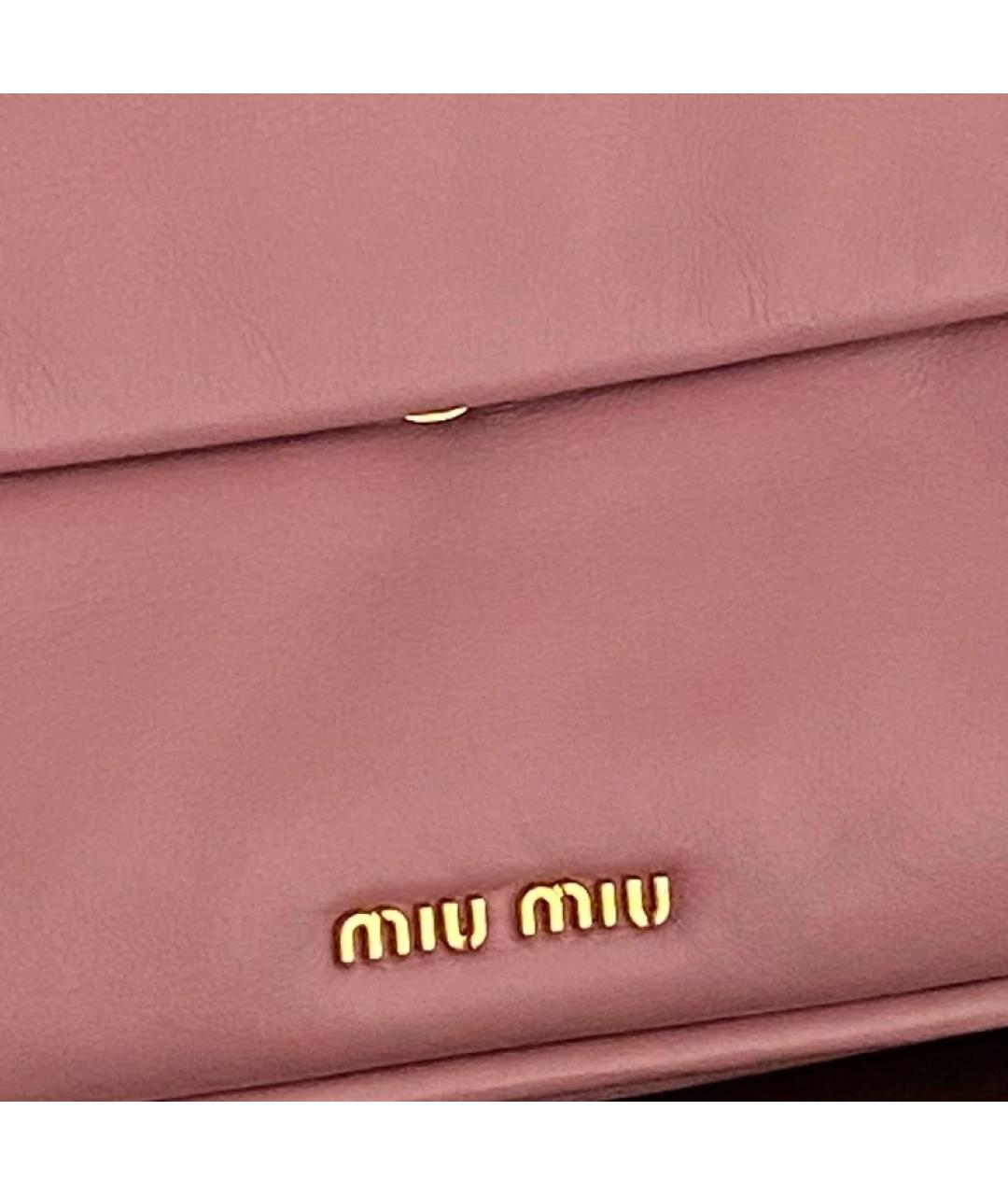 MIU MIU Розовая кожаная сумка через плечо, фото 4