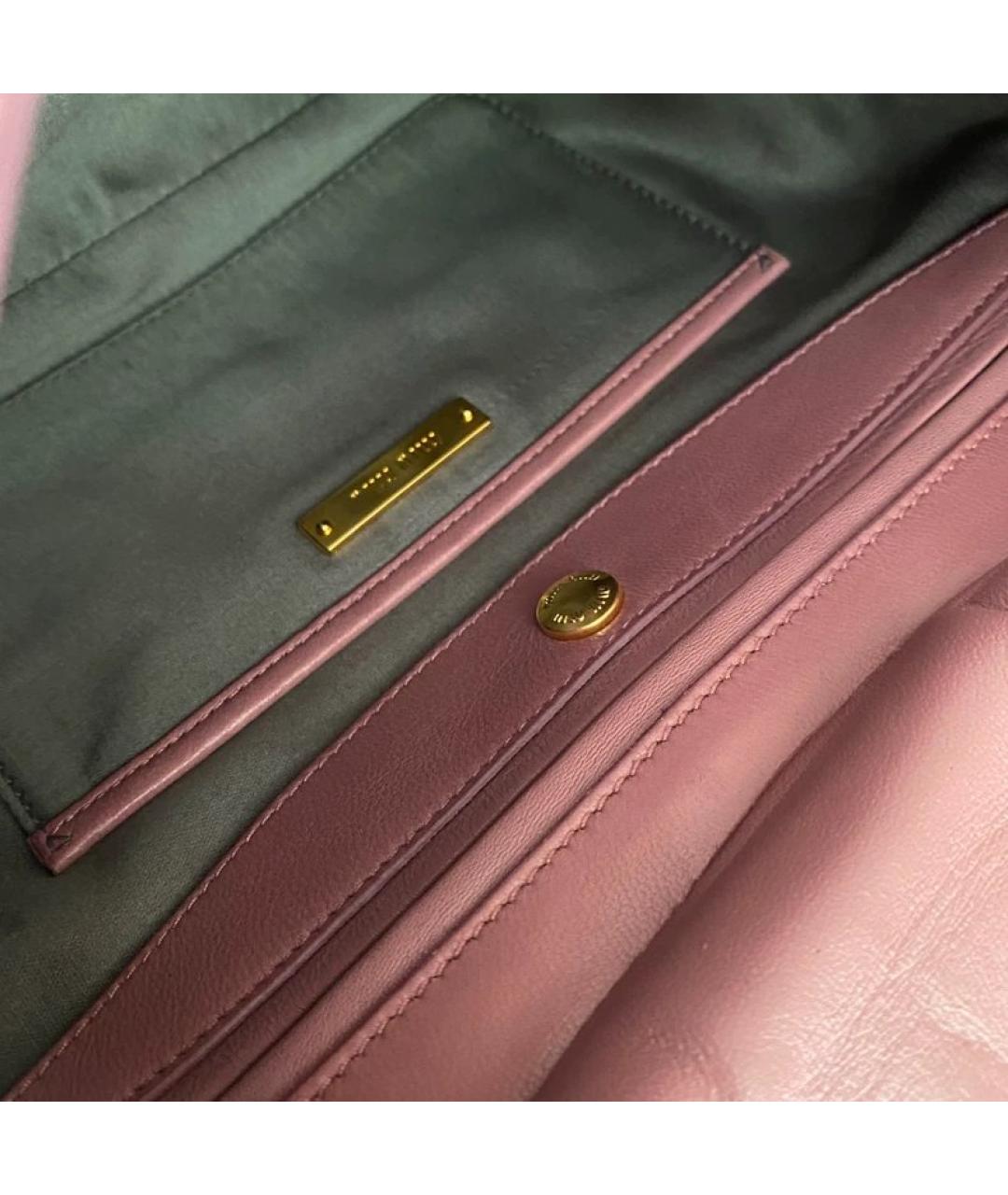 MIU MIU Розовая кожаная сумка через плечо, фото 7