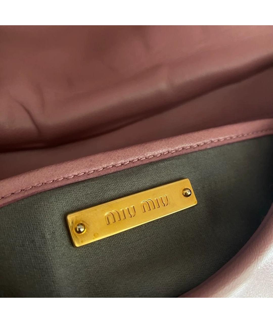 MIU MIU Розовая кожаная сумка через плечо, фото 5