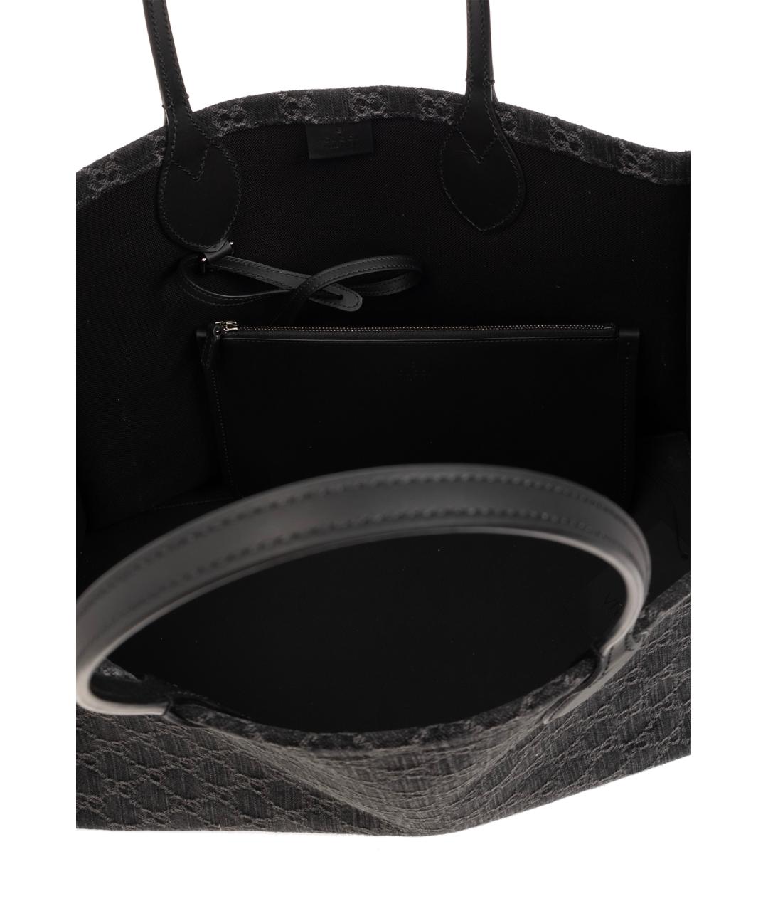 GUCCI Черная деним сумка тоут, фото 4