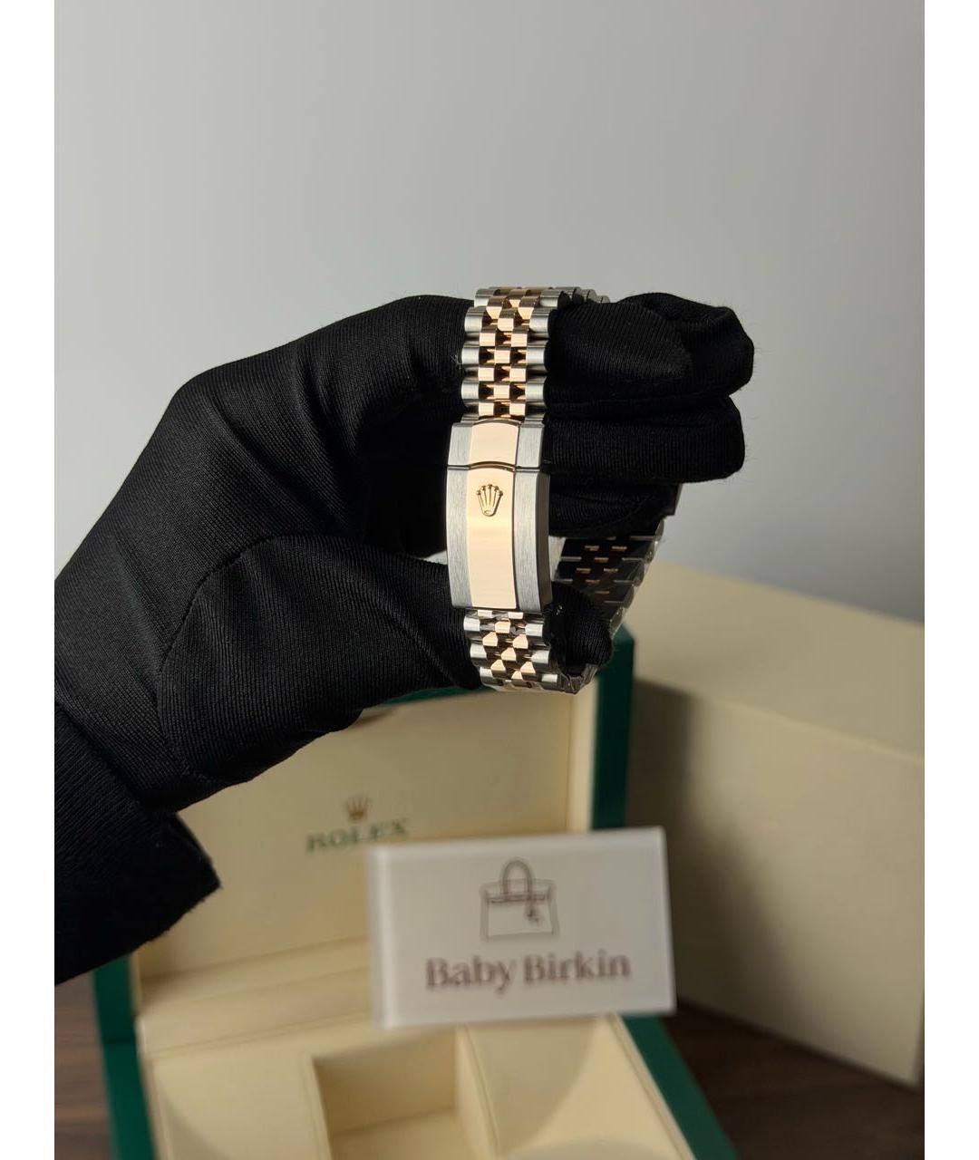 ROLEX Белые часы из розового золота, фото 3