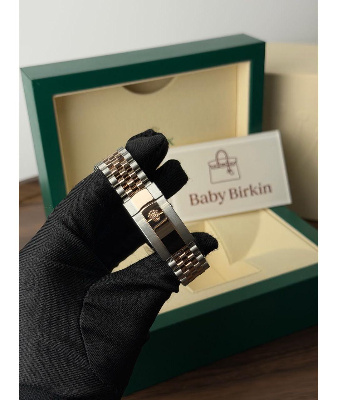 ROLEX Белые часы из розового золота, фото 4