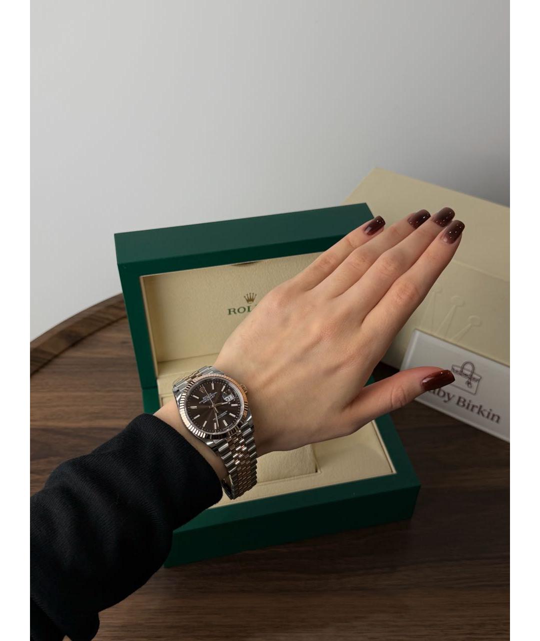 ROLEX Белые часы из розового золота, фото 5