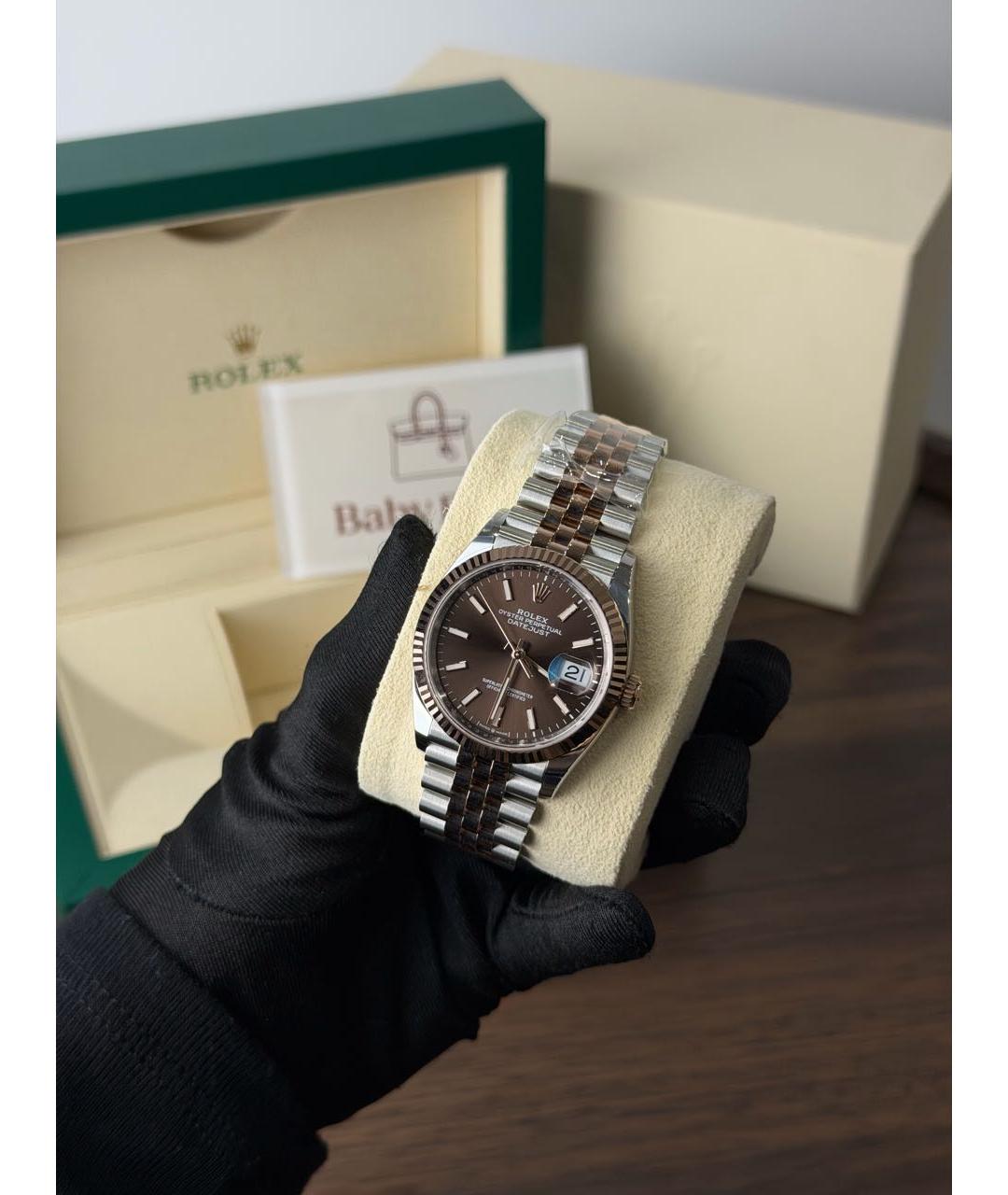 ROLEX Белые часы из розового золота, фото 2