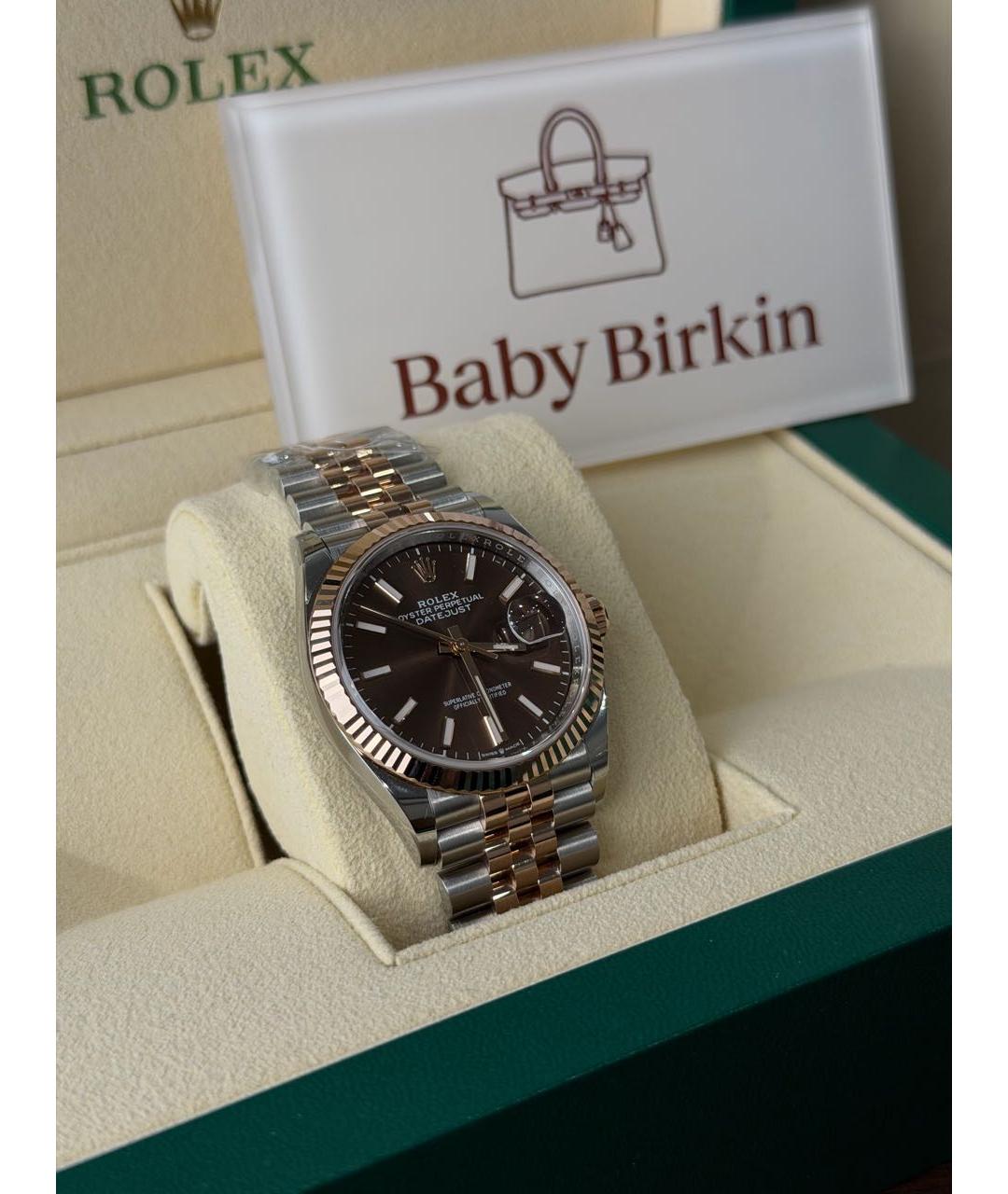 ROLEX Белые часы из розового золота, фото 7