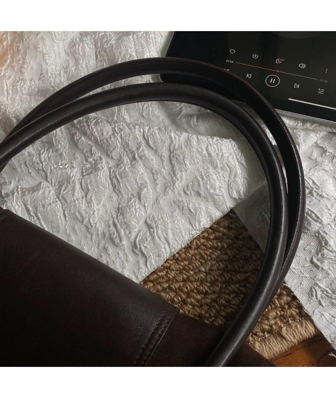 FERRAGAMO Коричневая замшевая сумка с короткими ручками, фото 7