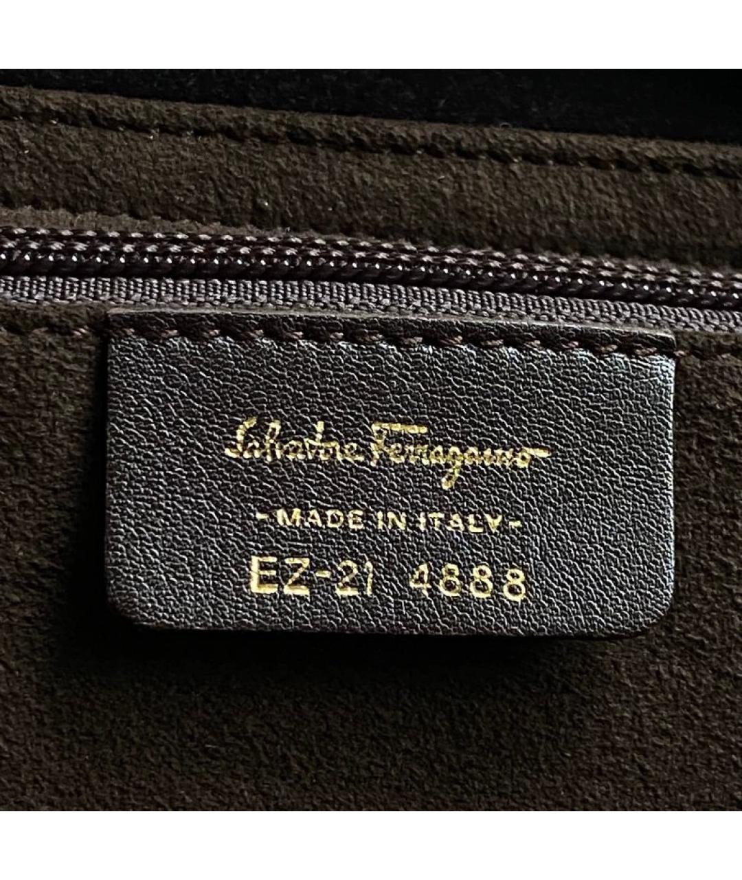 FERRAGAMO Коричневая замшевая сумка с короткими ручками, фото 8