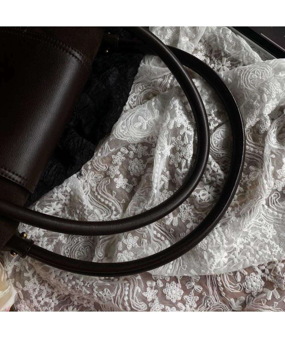 FERRAGAMO Коричневая замшевая сумка с короткими ручками, фото 3