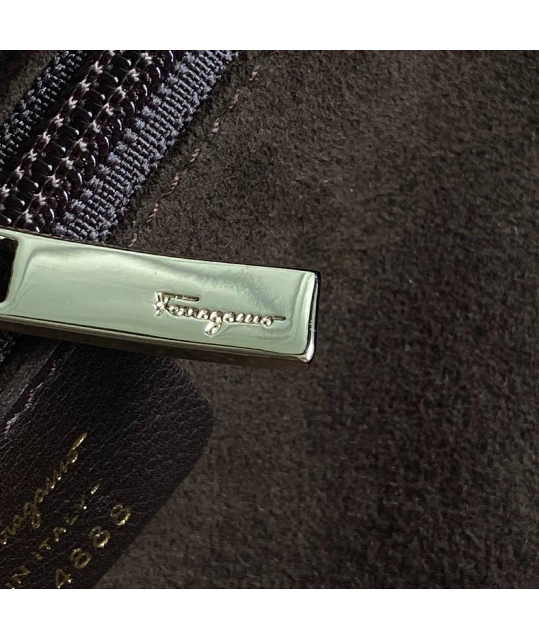 FERRAGAMO Коричневая замшевая сумка с короткими ручками, фото 7