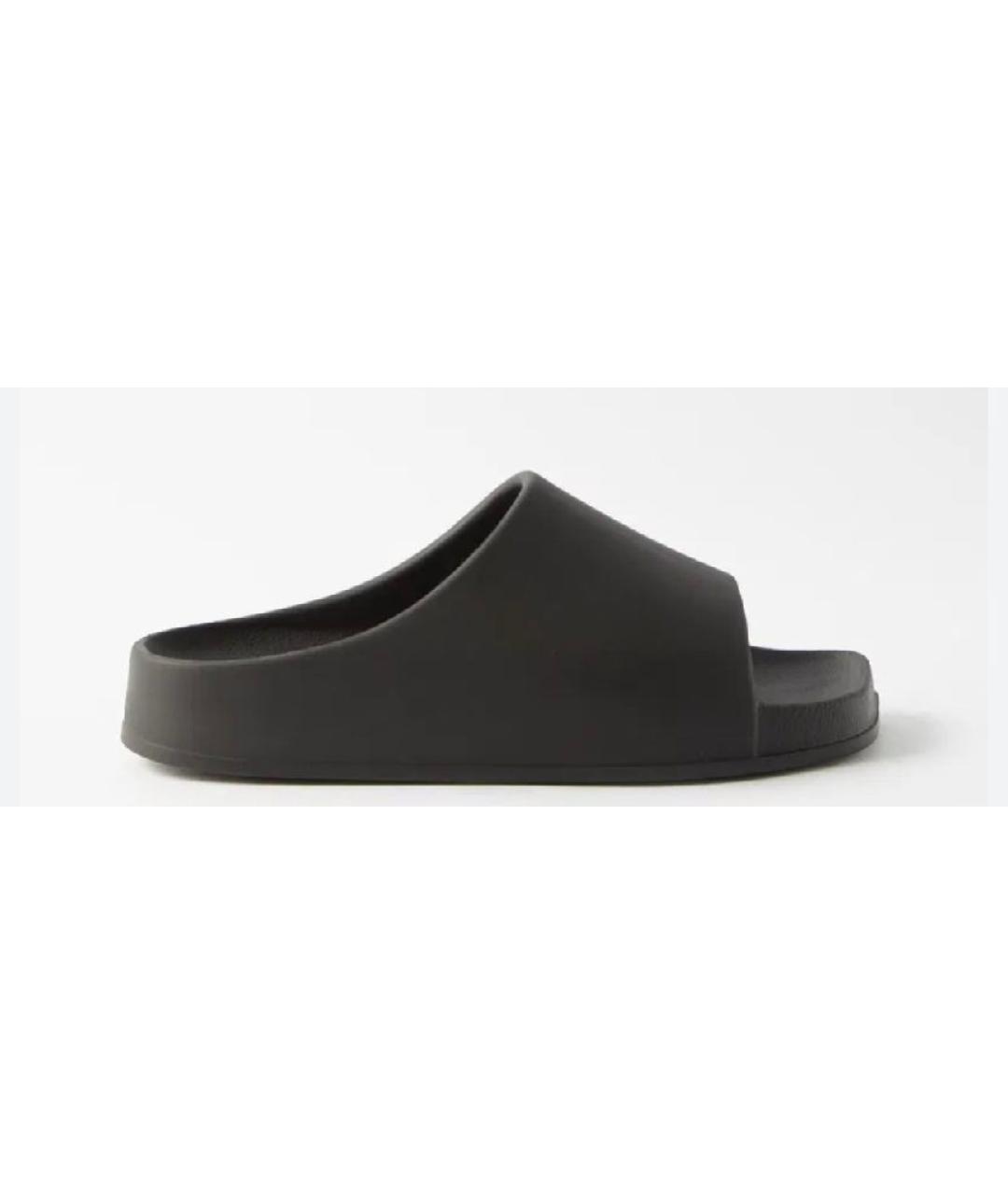 KHAITE Черные резиновые шлепанцы, фото 7