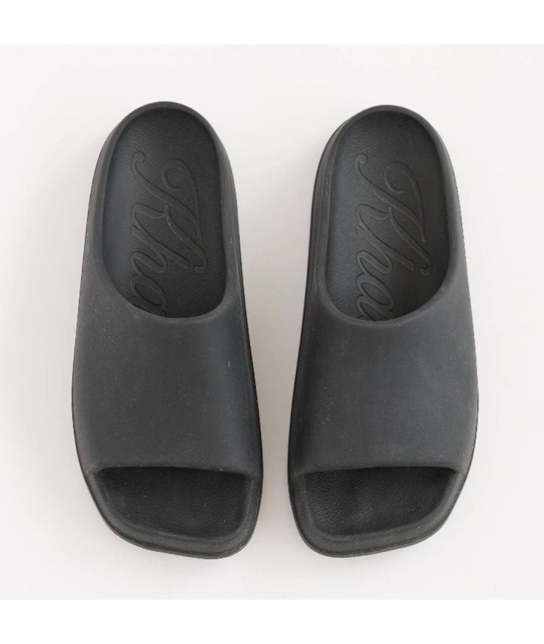 KHAITE Черные резиновые шлепанцы, фото 3