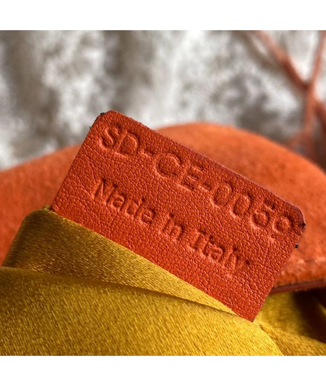 CELINE Оранжевая замшевая сумка через плечо, фото 5