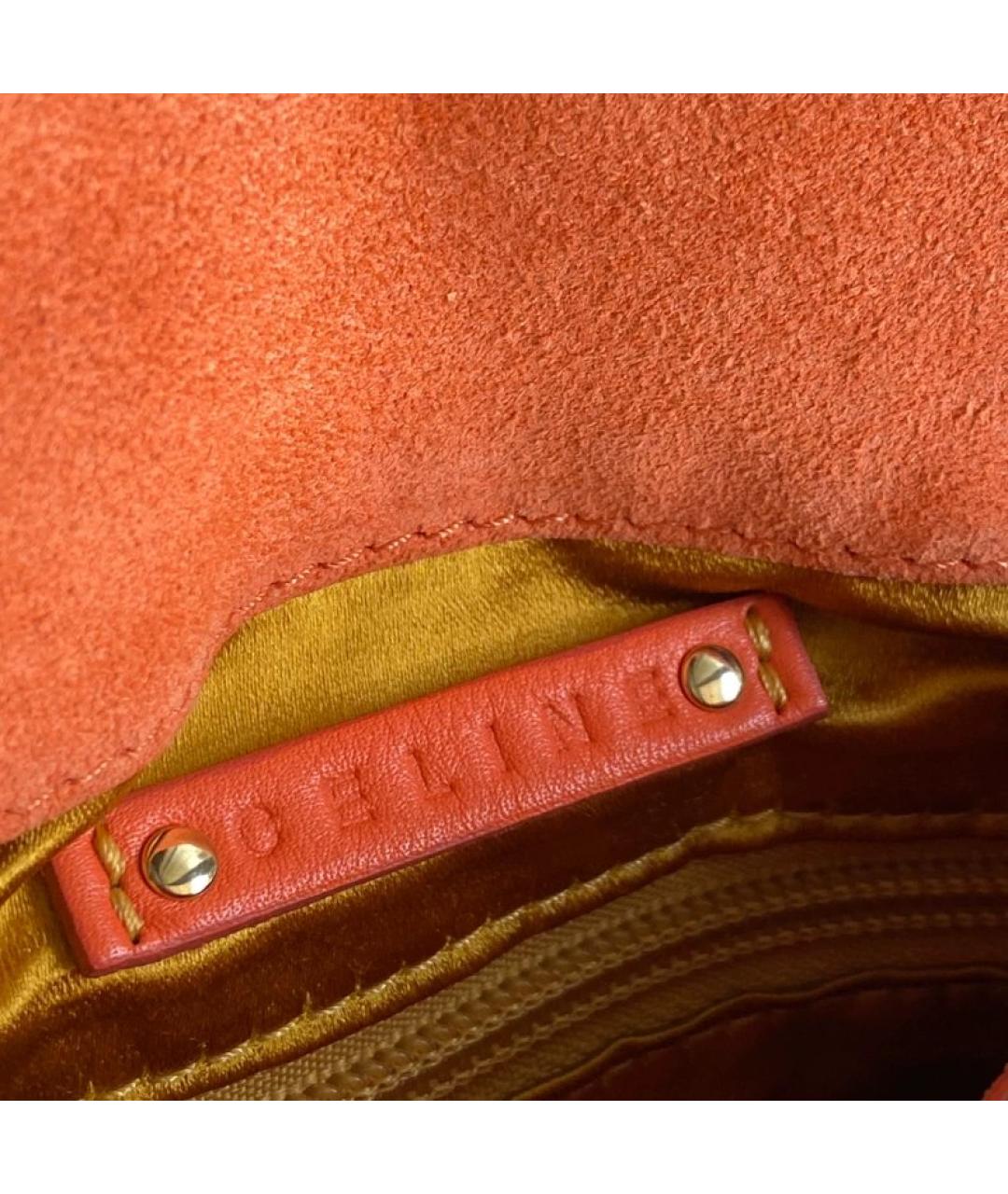 CELINE Оранжевая замшевая сумка через плечо, фото 4