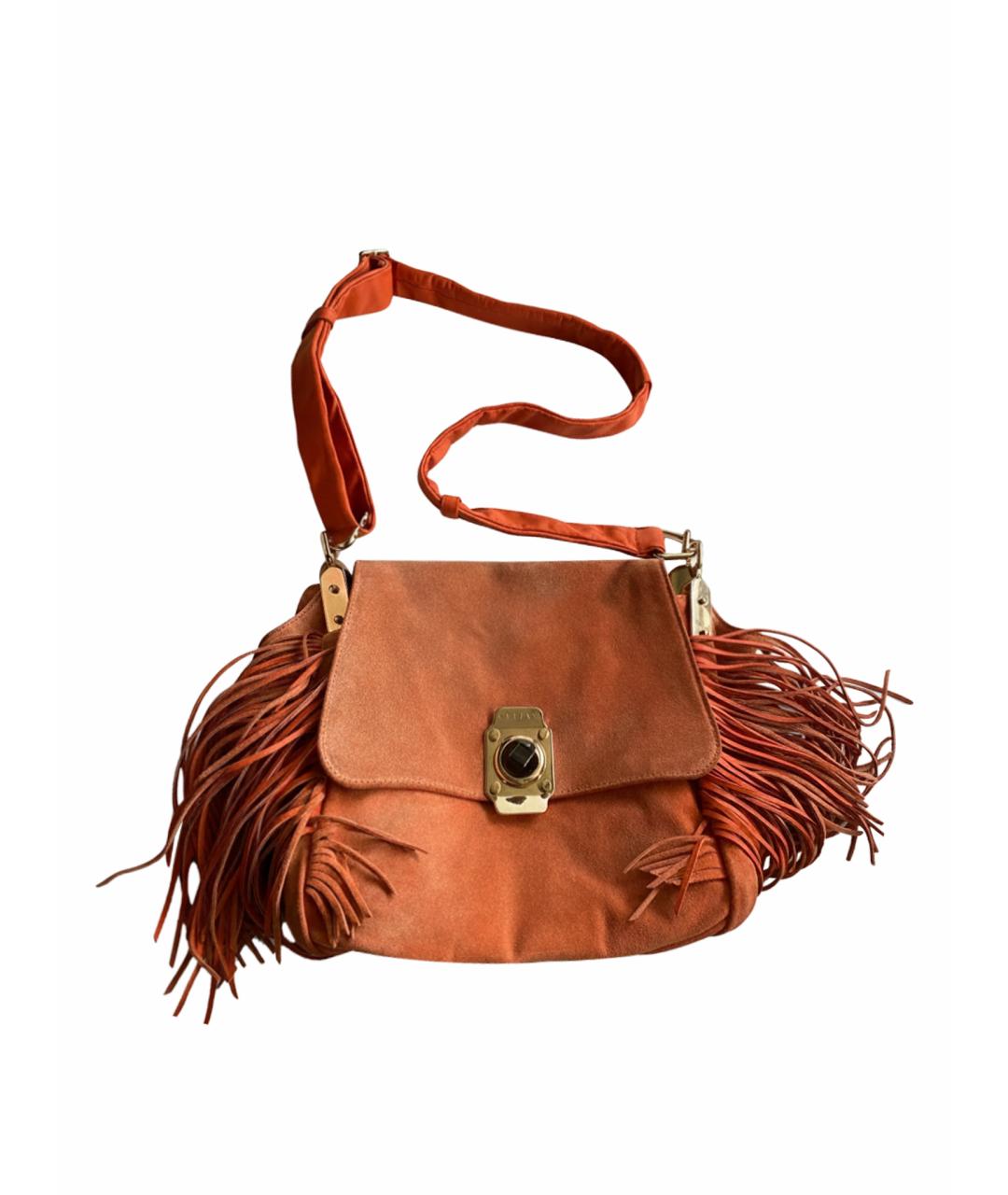 CELINE Оранжевая замшевая сумка через плечо, фото 1