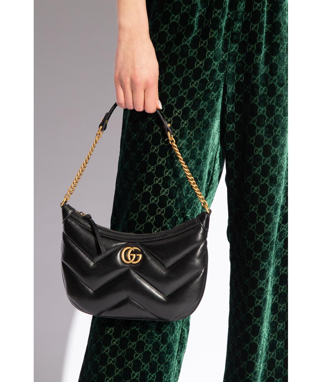 GUCCI Черная кожаная сумка с короткими ручками, фото 5