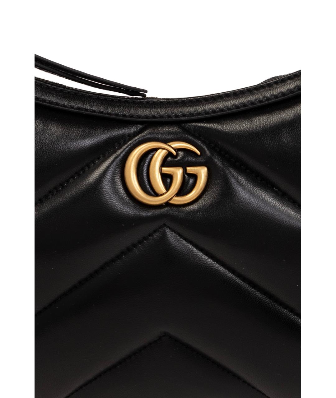 GUCCI Черная кожаная сумка с короткими ручками, фото 3