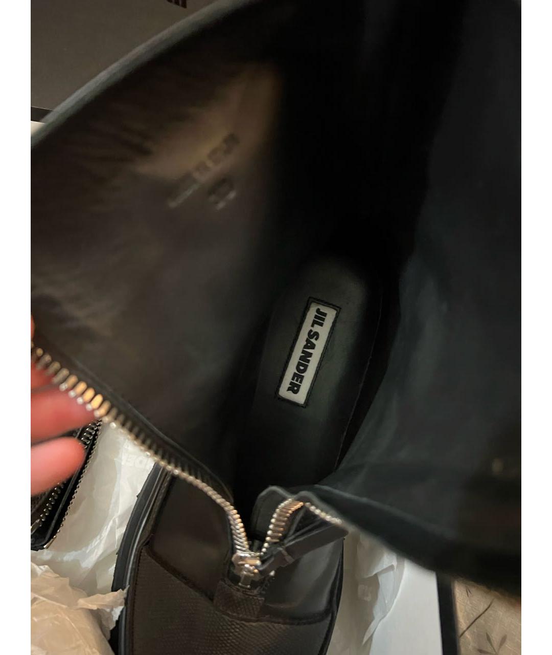 JIL SANDER Черные кожаные ботинки, фото 3