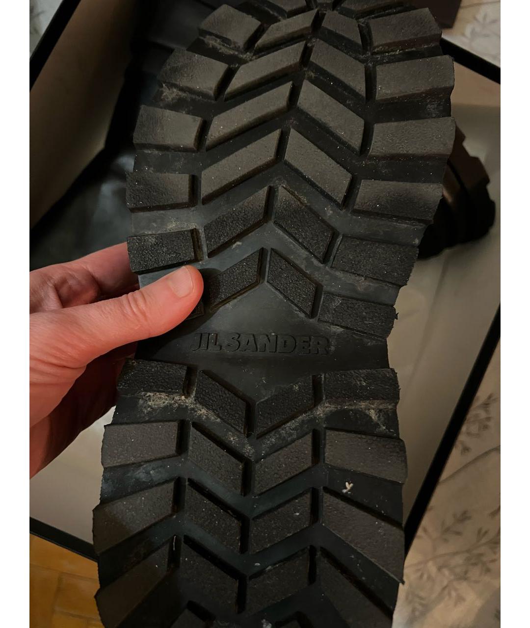 JIL SANDER Черные кожаные ботинки, фото 6