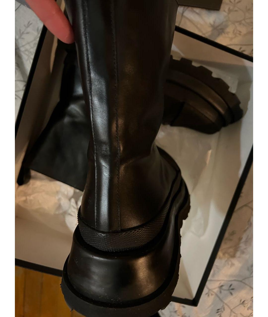JIL SANDER Черные кожаные ботинки, фото 5