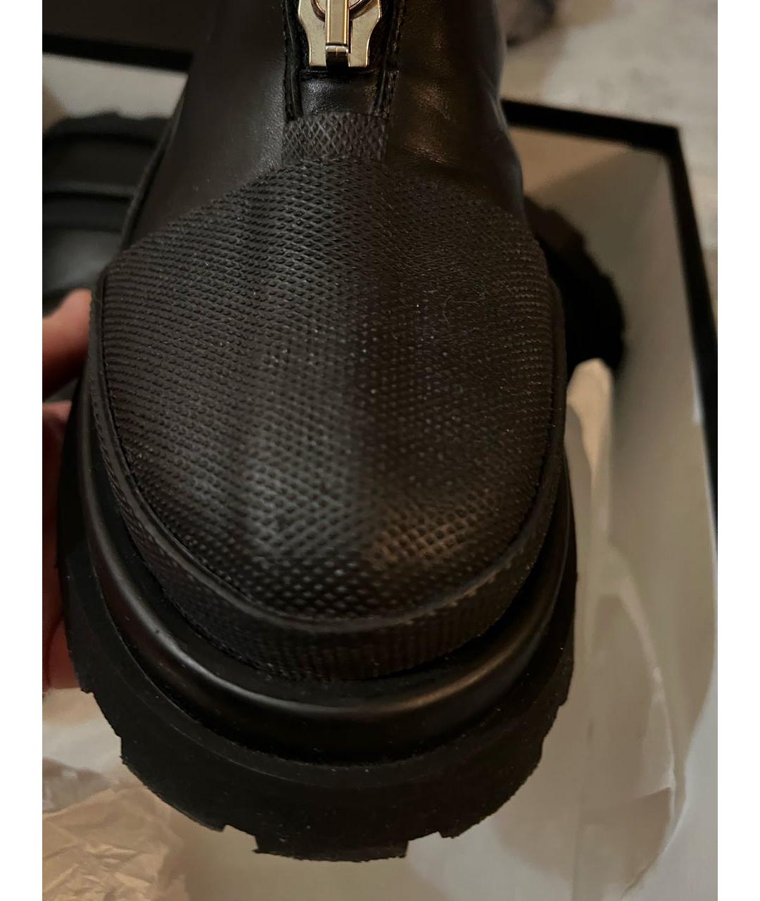 JIL SANDER Черные кожаные ботинки, фото 2