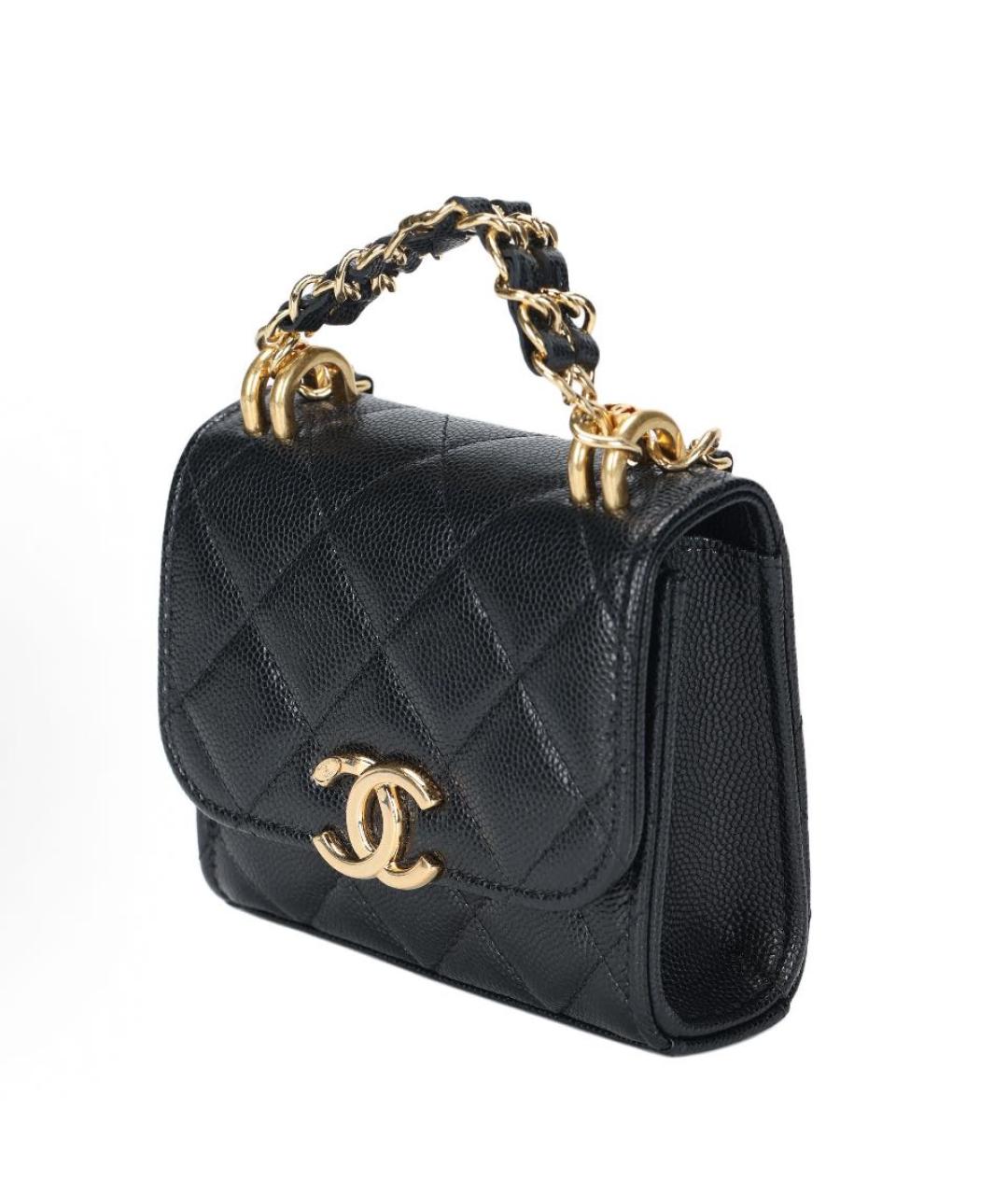 CHANEL Черная кожаная сумка через плечо, фото 2