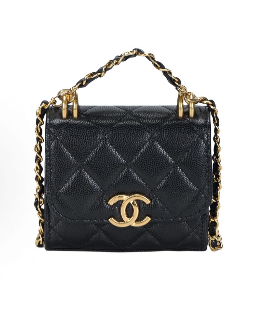 CHANEL Черная кожаная сумка через плечо, фото 7