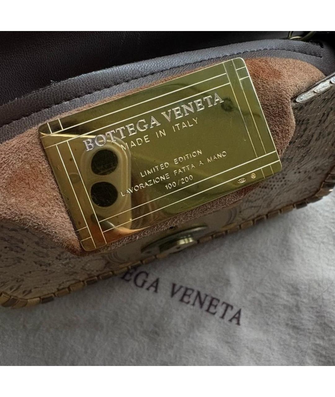 BOTTEGA VENETA Бежевая кожаная сумка с короткими ручками, фото 8