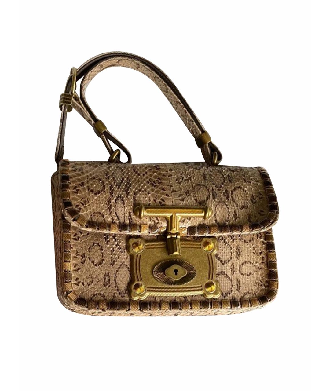 BOTTEGA VENETA Бежевая кожаная сумка с короткими ручками, фото 1