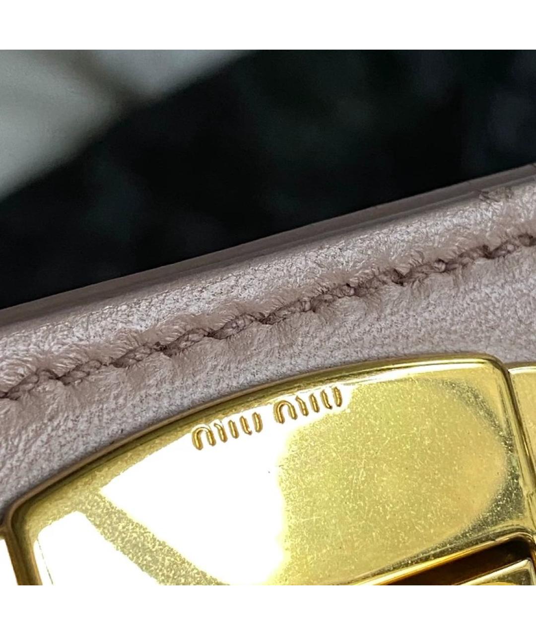 MIU MIU Бежевая кожаная сумка через плечо, фото 2