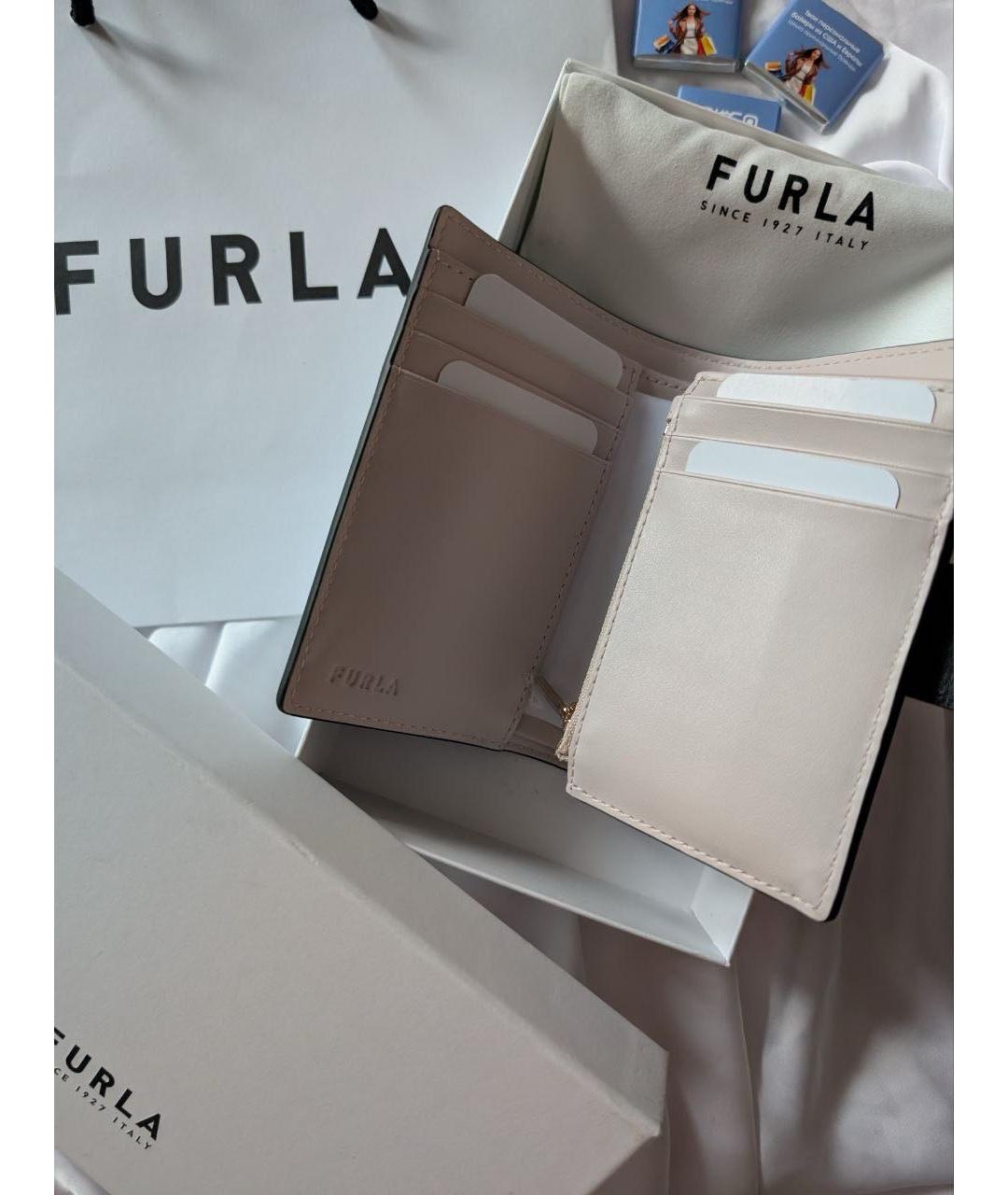 FURLA Черный кожаный кошелек, фото 3