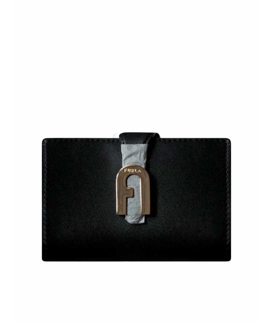 FURLA Черный кожаный кошелек, фото 1