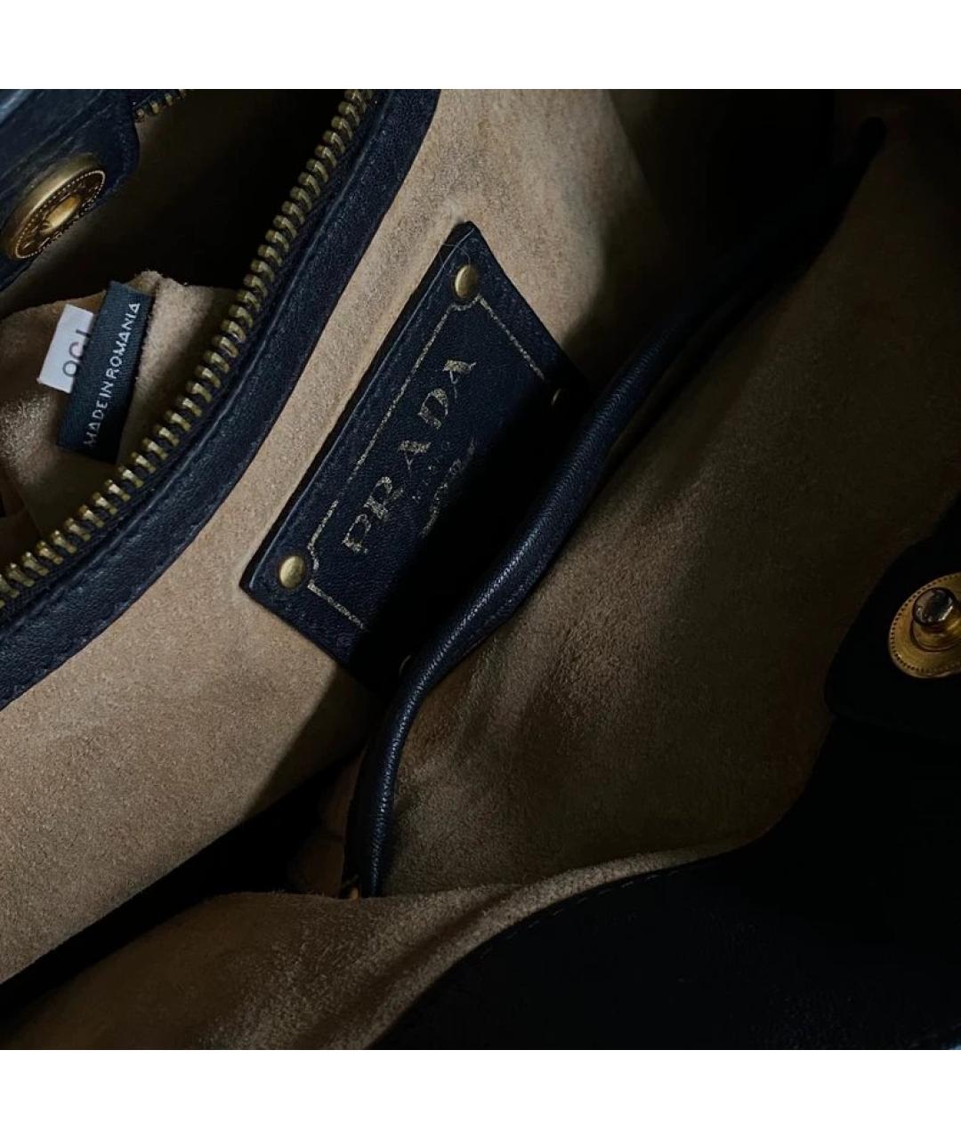 PRADA Черная кожаная сумка тоут, фото 3