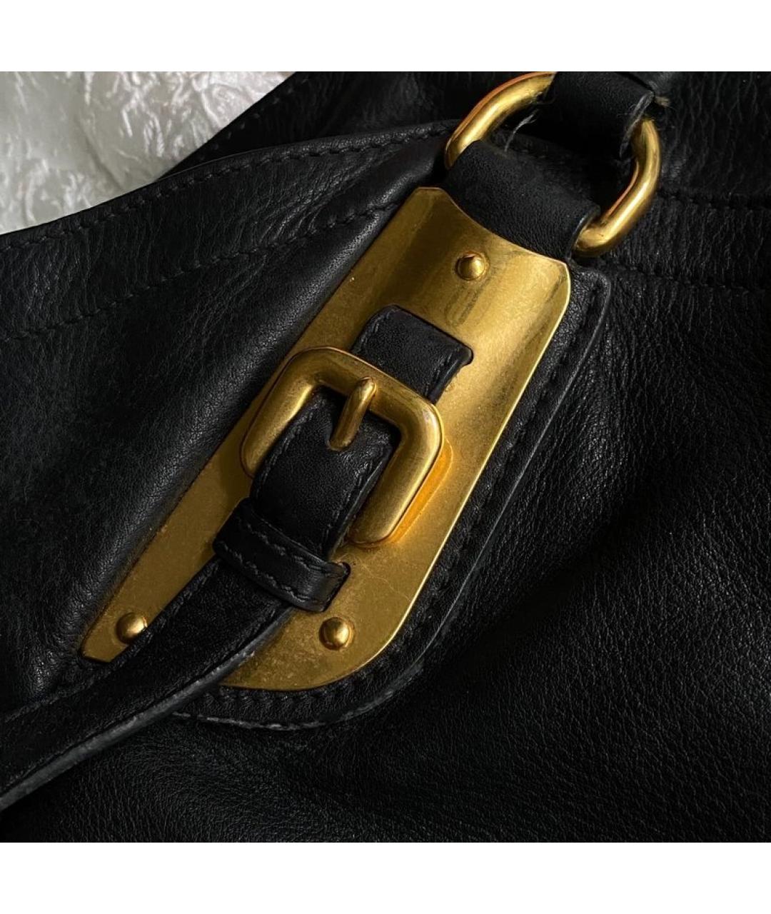 PRADA Черная кожаная сумка тоут, фото 2